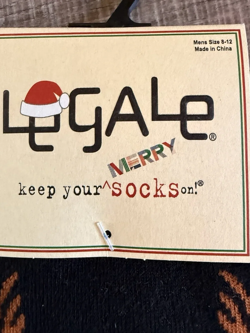 Legale Holiday Christmas Novelty Crew Socks Men's Size 8-12 Gift Exchange New‎